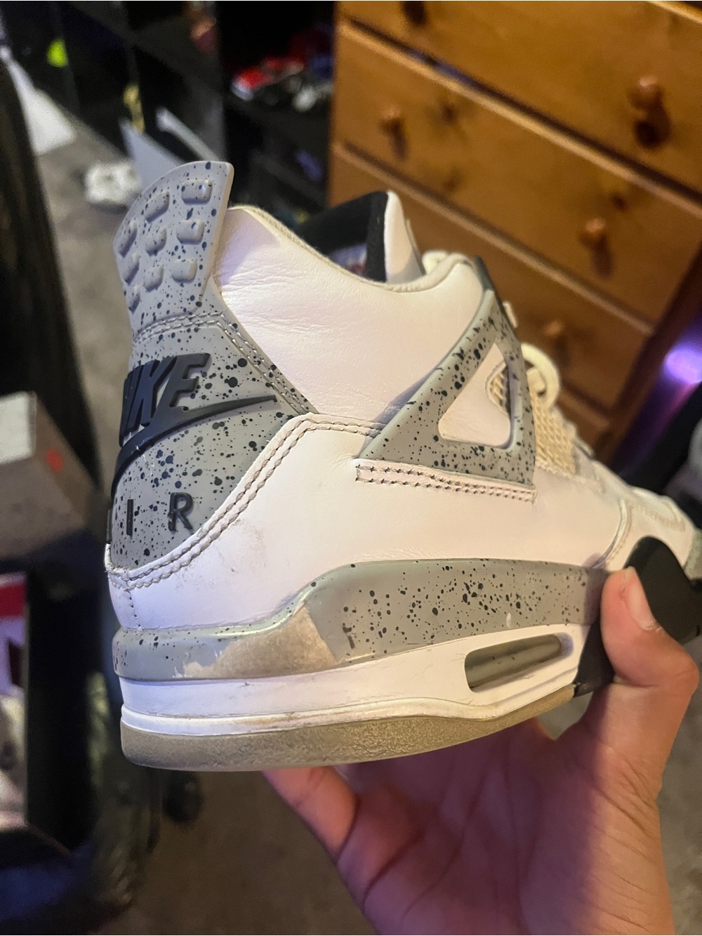 Nike Kids White and Black Sneakers with Gray Accents - Picture 2 of 2